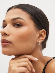 Sterling Silver Hexagon Birthstone Hoop Earrings - Image 3 of 15