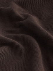 Chocolate Brown Ribbed Racer Tank Vest Sleeveless Top - Image 6 of 6