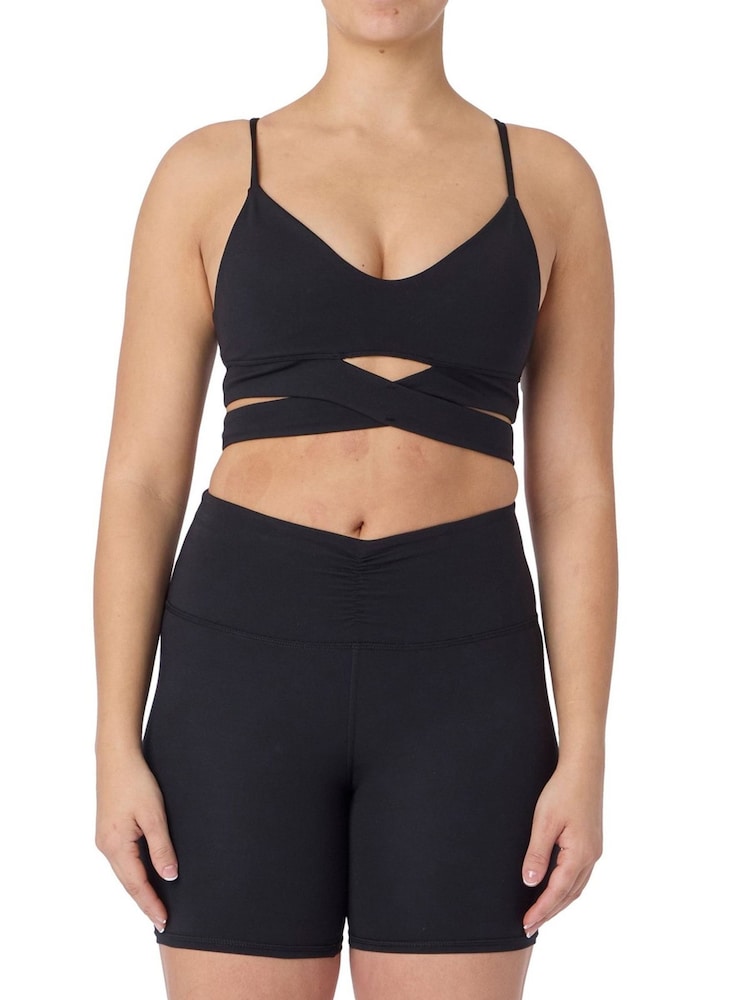 Skechers Black Goflex Slim Wrap Sports Bra - Image 1 of 2 Skechers Black Goflex Slim Wrap Sports Bra - Image 1 of 2