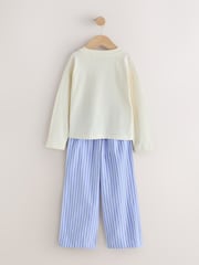 Blau/Ecru - Gewebte Pyjamas mit weitem Bein im 2 er-Pack (3–16Jahre) - Bild 10 von 13