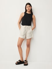 Black 100% Linen Lightweight Round Neck Vest - Image 2 of 6