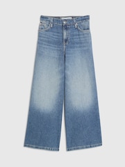 River Island Blue Petite Elasticated Back Wide Leg Jeans - Image 5 of 5