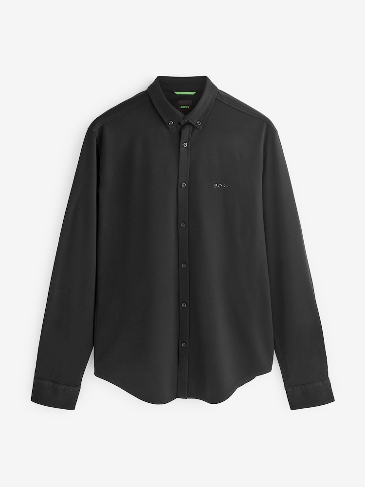 BOSS Black Biado Long Sleeve Jersey Shirt - Image 6 of 6