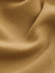 Ochre Yellow Premium Ribbed Scoop Tank Vest Sleeveless Top - Image 6 of 6