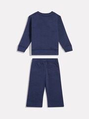 New Balance Blue Running French Terry Crew And Straight Joggers Set - Image 2 of 4