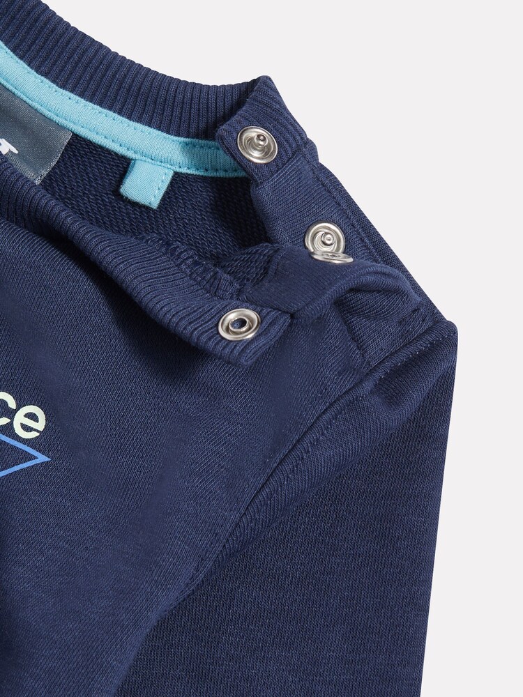 New Balance Blue Running French Terry Crew And Straight Joggers Set - Image 4 of 4