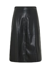 Yours Curve Black Faux Leather Skirt - Image 5 of 6