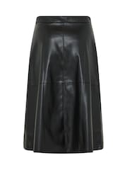 Yours Curve Black Faux Leather Skirt - Image 6 of 6