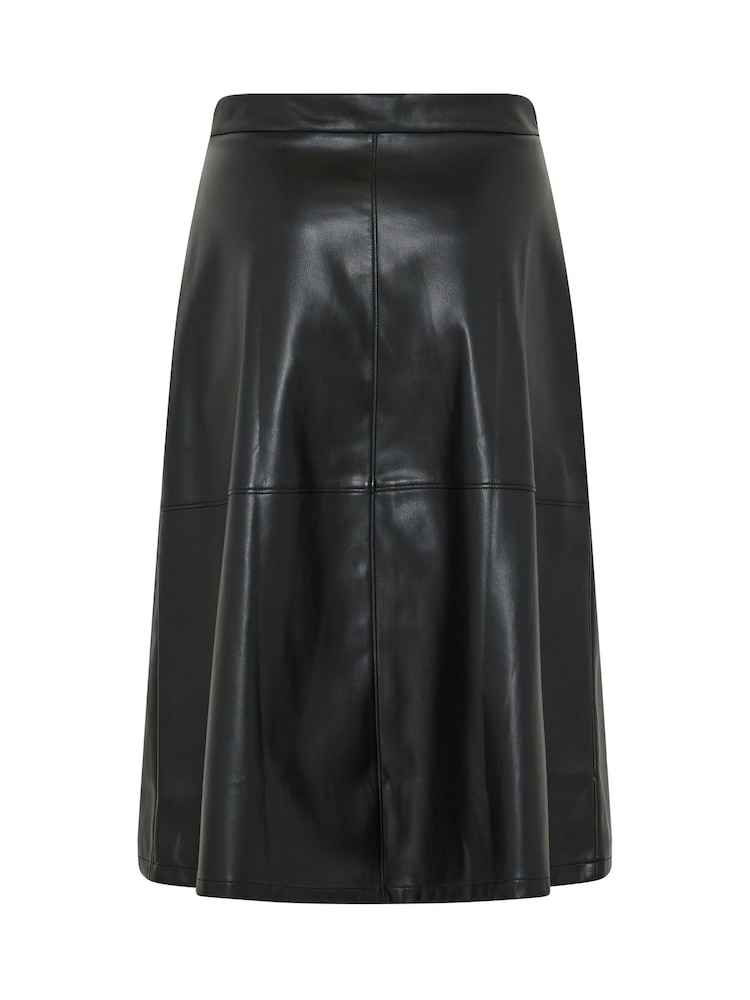 Yours Curve Black Faux Leather Skirt - Image 6 of 6 Yours Curve Black Faux Leather Skirt - Image 6 of 6