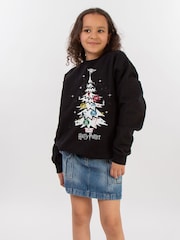 Rags & Rascals Black Harry Potter Christmas Tree Sweatshirt - Image 2 of 4