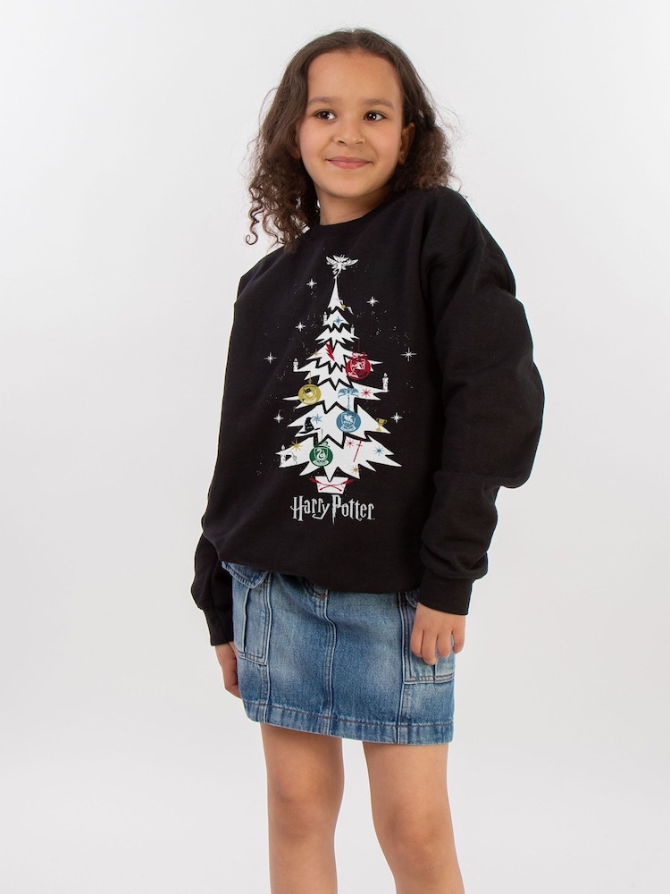 Rags & Rascals Black Harry Potter Christmas Tree Sweatshirt - Image 2 of 4