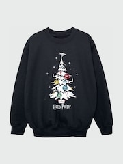 Rags & Rascals Black Harry Potter Christmas Tree Sweatshirt - Image 3 of 4