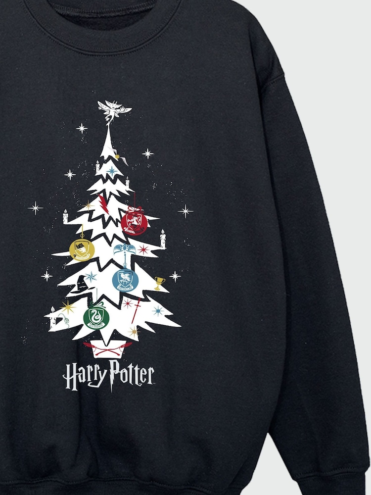 Rags & Rascals Black Harry Potter Christmas Tree Sweatshirt - Image 4 of 4