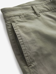 Khaki Green Slim Fit Premium Laundered Stretch Chino Shorts - Image 5 of 8