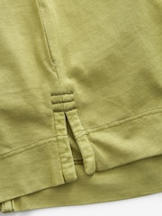 Olive Green 100% Cotton Seam Detail Long Sleeve Skater T-Shirt - Image 8 of 8