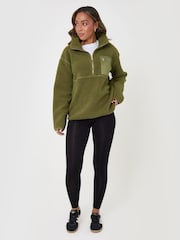 Threadbare Green Half Zip Borg Fleece - Image 3 of 5