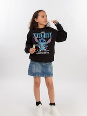 Rags & Rascals Black Disney Lilo & Stitch Naughty & Nice Sweatshirt - Image 2 of 4