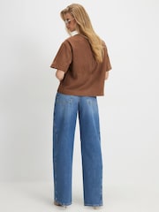 River Island Blue Oversized Barrel Leg Jeans - Image 2 of 4
