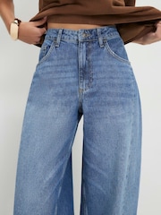 River Island Blue Oversized Barrel Leg Jeans - Image 3 of 4