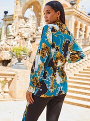 Sosandar Green Wrap Tie Side Blouses - Image 3 of 5