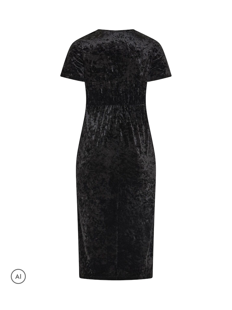 Yours Curve Robe à nœuds en velours martelé - Image 5 sur 5