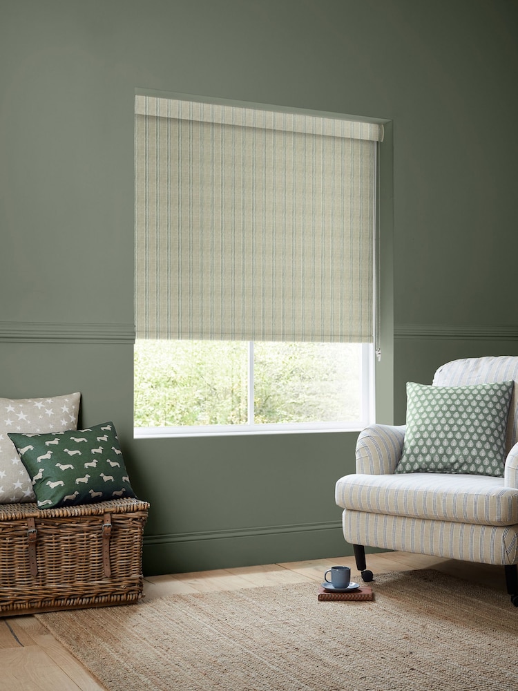 Emily Bond Sage George Stripe Made to Measure Roller Blinds - Image 2 of 6