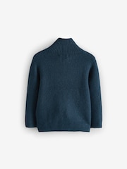 Navy Blue Funnel Neck Cardigan (3-16yrs) - Image 2 of 4