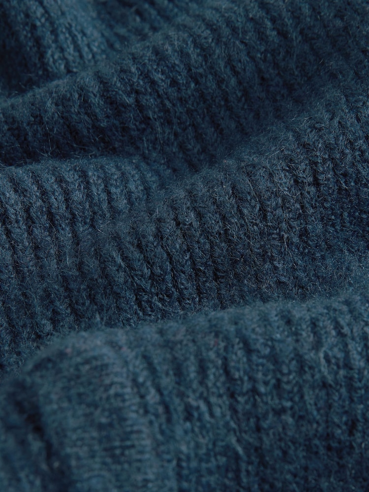 Navy Blue Funnel Neck Cardigan (3-16yrs) - Image 4 of 4