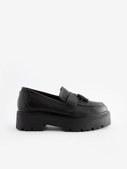 Black Signature Leather Chunky Tassel Loafers - Image 6 of 10