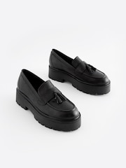 Black Signature Leather Chunky Tassel Loafers - Image 7 of 10