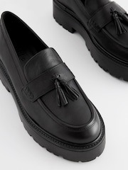 Black Signature Leather Chunky Tassel Loafers - Image 8 of 10