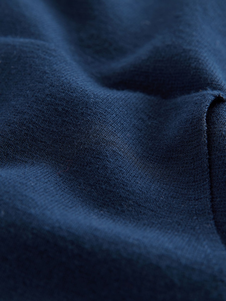 Navy Blue Quarter Zip Knitted Hoodie (3-16yrs) - Image 4 of 4 Navy Blue Quarter Zip Knitted Hoodie (3-16yrs) - Image 4 of 4