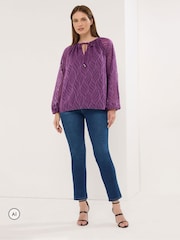 Star by Julien MacDonald Purple Jacquard Blouse - Image 1 of 3