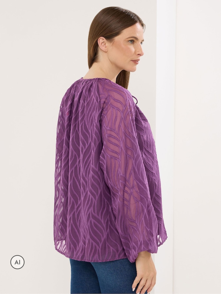 Star by Julien MacDonald Purple Jacquard Blouse - Image 2 of 3 Star by Julien MacDonald Purple Jacquard Blouse - Image 2 of 3