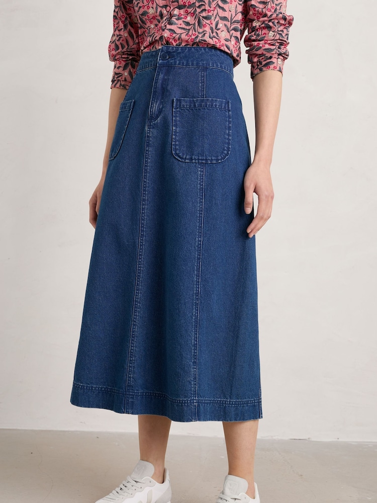 Seasalt Cornwall Dusk Journey Midi Skirt - Image 1 of 5