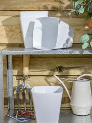 Wham Set of 4 White Garden Studio 14cm Square Plastic Planters - Image 2 of 4