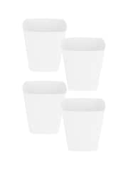 Wham Set of 4 White Garden Studio 14cm Square Plastic Planters - Image 3 of 4