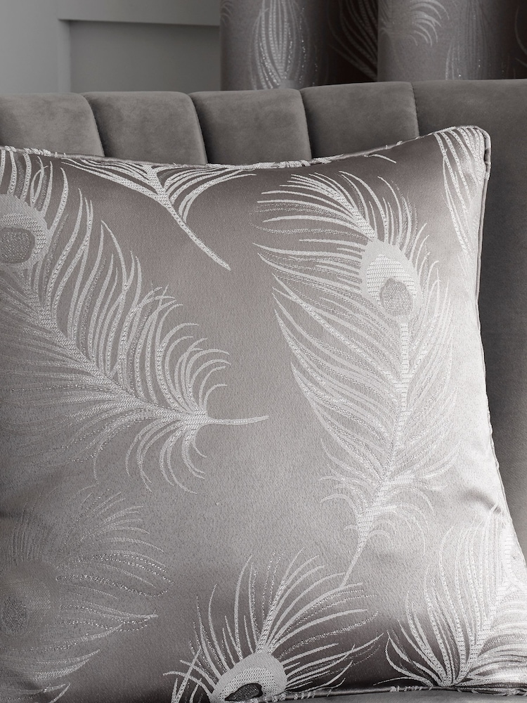 Curtina Silver Feather Cushion - Image 1 of 2