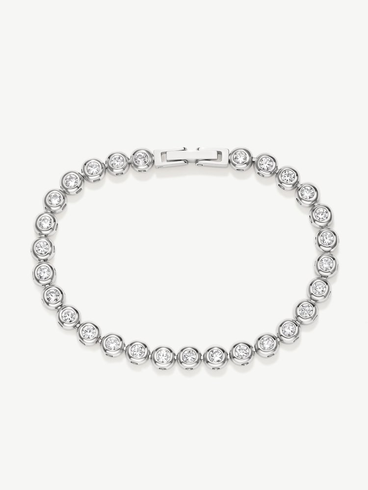 D.Louise Silver Tone Classic Bezel Tennis Bracelet - Image 1 of 2
