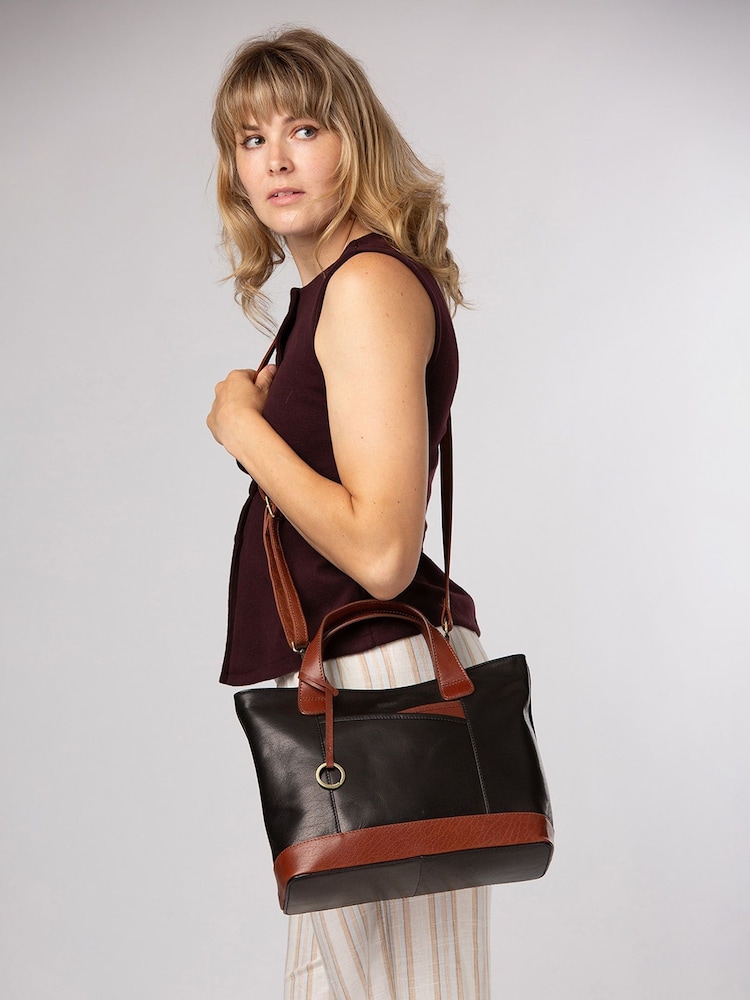 Conkca Black 'Elm' Leather Tote & Shoulder Bag - Image 1 of 7 Conkca Black 'Elm' Leather Tote & Shoulder Bag - Image 1 of 7