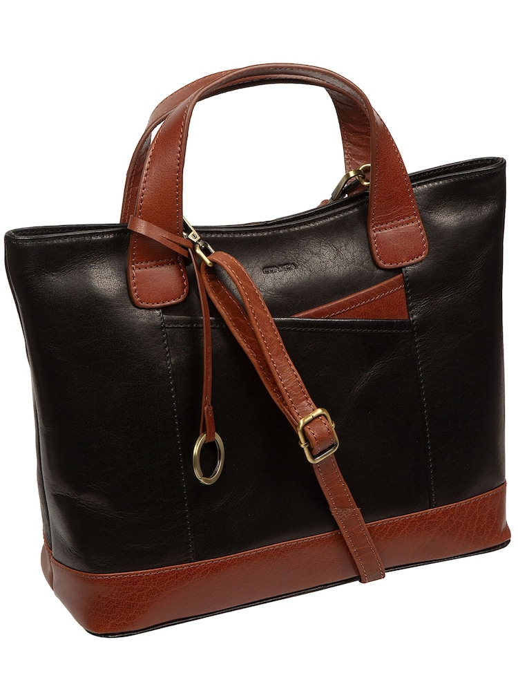 Conkca Black 'Elm' Leather Tote & Shoulder Bag - Image 7 of 7 Conkca Black 'Elm' Leather Tote & Shoulder Bag - Image 7 of 7