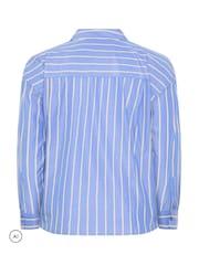 Yours Curve Blue Stripe Shirt - Image 7 of 7