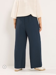 Yours Curve Blue Wide Leg Trousers - Image 3 of 6