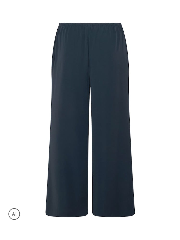 Yours Curve Blue Wide Leg Trousers - Image 6 of 6