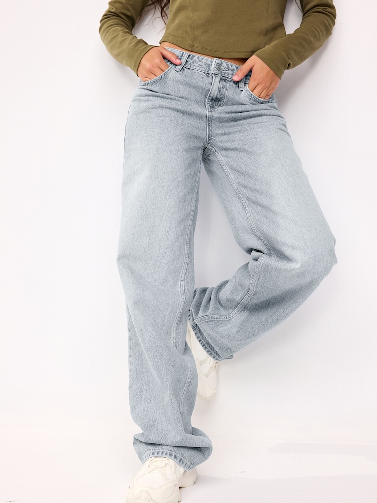 Grey Baggy Wide Leg Jeans - Image 4 of 5