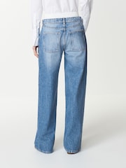 Mid Blue Boxer Waistband Wide Leg Jeans - Image 3 of 7