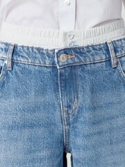Mid Blue Boxer Waistband Wide Leg Jeans - Image 5 of 7