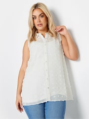 Yours Curve White Sleeveless Shirt - Image 1 of 4