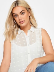 Yours Curve White Sleeveless Shirt - Image 4 of 4