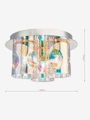 Dar Lighting Silver Inter 3 Light Flush Fitting Ceiling Light - Image 1 of 4
